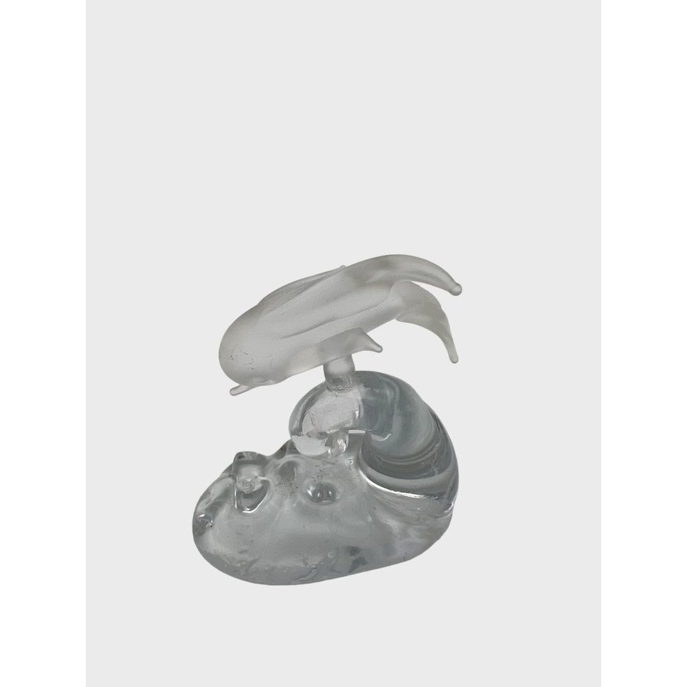 Miniature Glass Dolphin Figurine Riding the Waves Porpoise Beach Decor 3" Tall - Picture 2 of 7